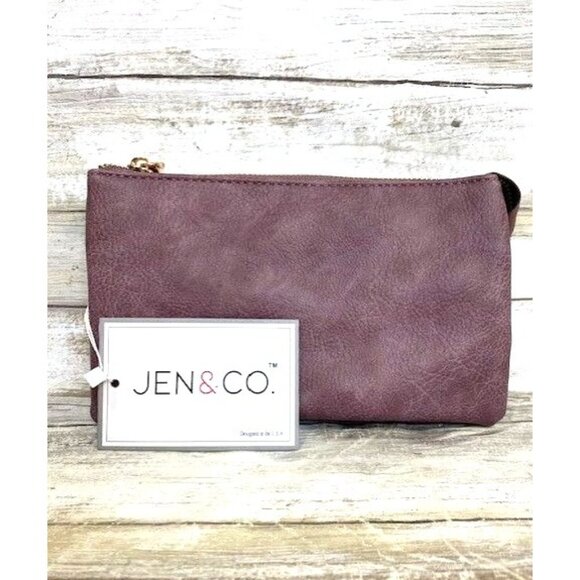 Jen & Co. Vegan Leather Violet Crossbody Clutch with Adjustable Straps - Picture 2 of 12